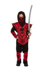 Kids Boys Ninja Fighter Karate Kid Fancy Dress Halloween Costume Outfit Vex