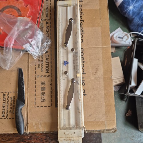 Vintage clear parallel ruler - clear,