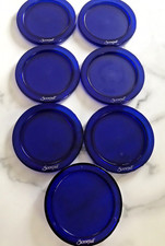 Screwpull Perspex Coasters - Set of 7 - 6 for glasses / 1 for bottle - Blue