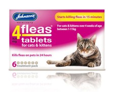 Flea Tablets For Cats & Kittens Starts Killing In 15 Minutes 6 Treatment Pack