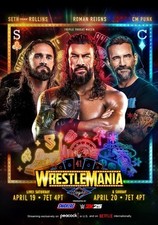 WWE Wrestlemania 41 Seth Rollins Roman Reigns CM Punk 8x12 Poster.