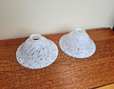 Pair Deco Style White Mottled