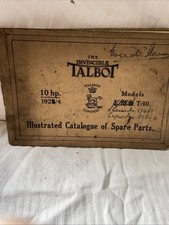 Talbot  10HP /23 Hp SA 1924 Spare PARTS CATALOGUE Original Rare Book