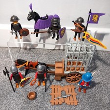 Playmobil 3674 & 3669 - 100% Complete Medieval Castle Knights (Prison W, Purple)