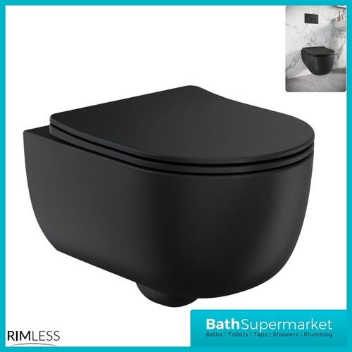 Matt black wall hung round - matt,