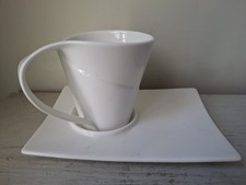 cup with saucer biscuit tray in white china