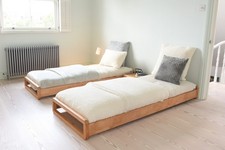 FUTON Company twin single beds x2 stacking guest beds+ FUTON mattresses