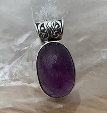 925 Silver Large Amethyst Pendant