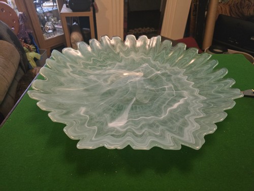 Vintage art glass light green - glass,