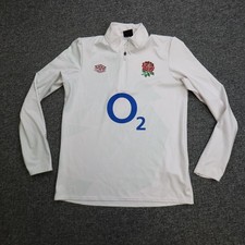 Vintage England Rugby Shirt Medium White Warm up Kit 2023 Umbro Jersey Fleece