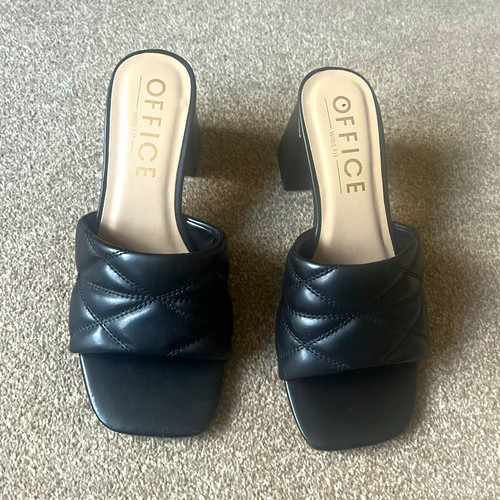 Office black quilted slip - black, slip-on