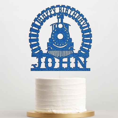 Personalised cake topper train - personalised,