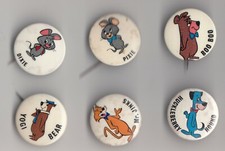 Vintage YOGI BEAR pin badge 1960s Top Cat Huckleberry Hound Dixie Pixie Mr Jinks