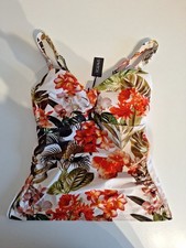Figleaves Tankini Bali Palm Size 32FF NEW Built In Bra Tummy Control Underwired