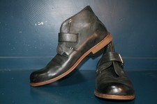 Vtg UGG Australian Graham monk buckle strap leather boots rubber sole 9 mod