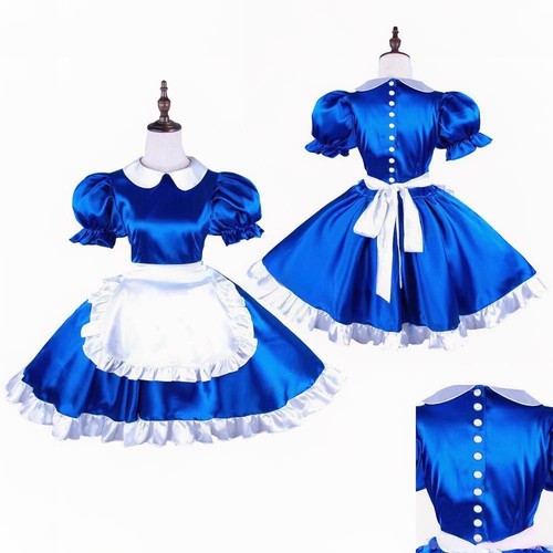 Girl maid sissy blue - maid, satin