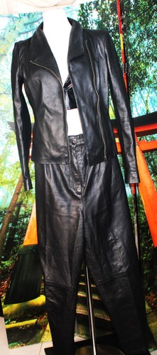 100 leather pants w jacket - 100%, w/