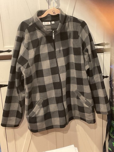 Denim printed fleece zip - &,