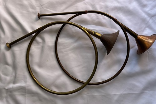Vintage brass french hunting - 2,