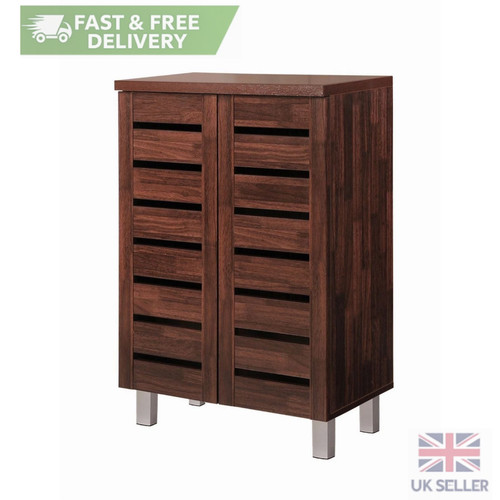 Dark oak door shoe cabinet - dark,