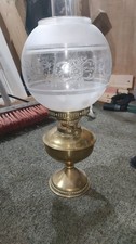 Vintage Brass Column Oil Lamp