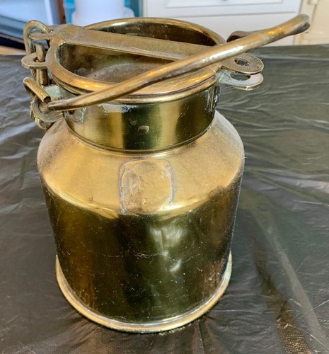 Small vintage brass milk churn