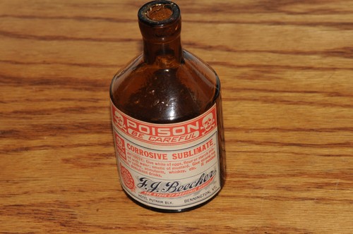 Poison amber bottle skull - poison, &