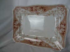 Vintage Large Antique Meat Plate  Argyle Burslem Potteries Server Brown & White