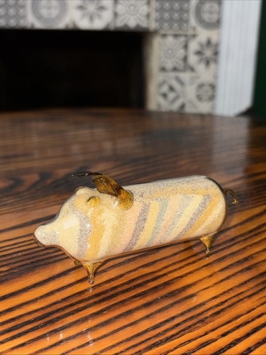 Glass pig with sand - glass,