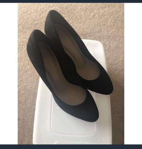 Ladies black suede shoes - m&s,