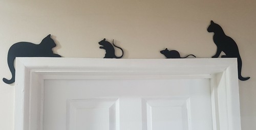 Black cat door - black,