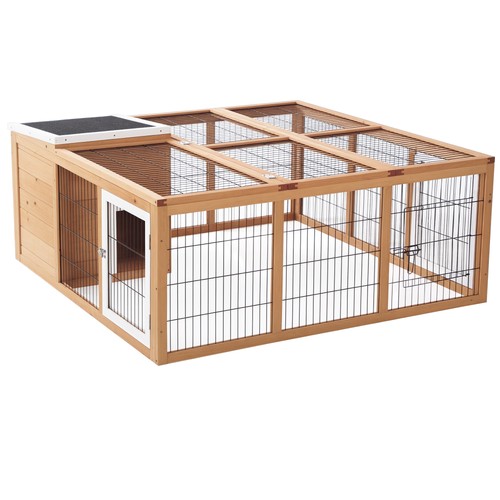 Pawhut rabbit hutch guinea - rabbit,