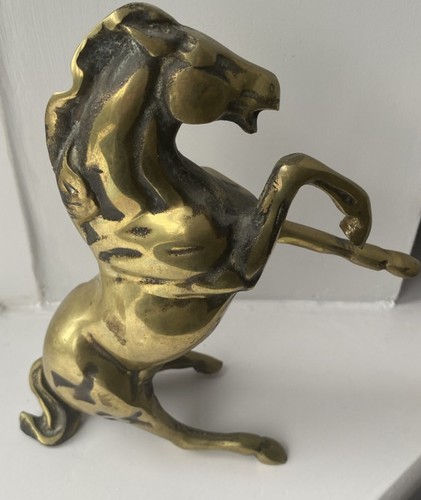 Brass rearing horse - , figure