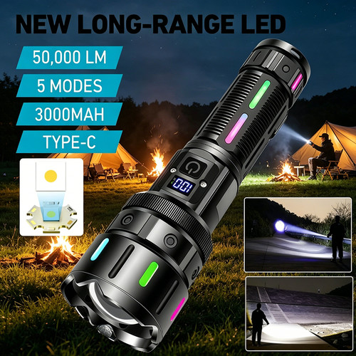 50000 led flashlight - 50000, lm