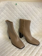 Reiss Casey Square Toe Block Heel Boots in Camel size eu 40/uk 7