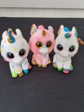 Three Unicorn Soft Toy Bundle Plush Toys 6 Inches Tall .