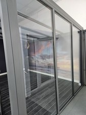 Aluminium Double Glazed Conservatory 3 Panel Glass Wall