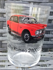 Vintage 1970s Alfa Romeo 2600 Sprint 5oz Juice Glass Engine Specs France  