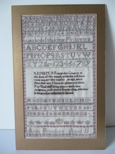 Antique sampler anna - anna, broadley