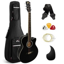 Tiger Black Electro Acoustic Guitar Package with Padded Bag