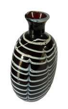 ANTIQUE 19TH CENTURY NAILSEA  GLASS FLASK, 11.5 CMS TALL