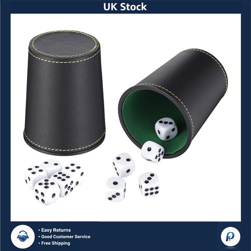 Leather dice cup shaker - leather,
