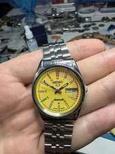 Vintage Seiko Sports Automatic 5 Watch Yellow Dial 6309A
