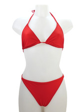 Red Bikini Set Swimsuit Triangle Top Jack Wills Missguided Mix Match Size UK 12