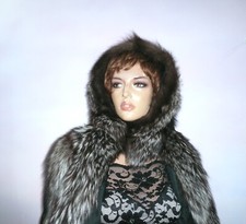 Real Silver Fox Fur Hat Hood Bonnet for Coat Jacket Renard Volpe S