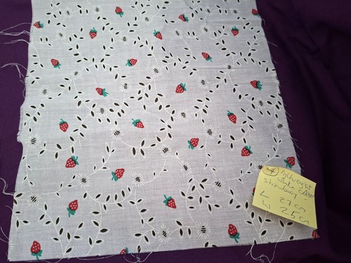 White with strawberries cotton - white,