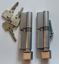 Thumblock Locks For UPVC door. Stainless Steel. Size 45mm -10 -45mm. With 4 Keys