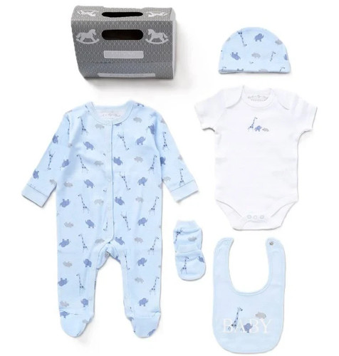 Baby boys blue piece layette - 5,