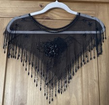 Vintage black beaded collar