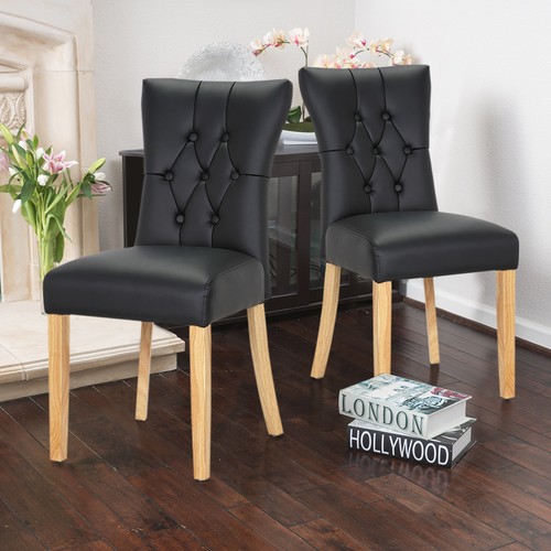 Black dining chairs with - pu,